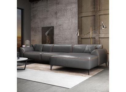 Living landscape Couch Upholstery Textile Leather Fabric Seat Suite Eck Corner sofa L-shape