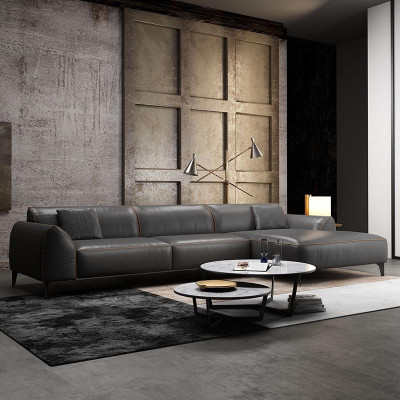 Living landscape Couch Upholstery Textile Leather Fabric Seat Suite Eck Corner sofa L-shape