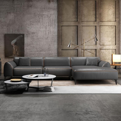 Living landscape Couch Upholstery Textile Leather Fabric Seat Suite Eck Corner sofa L-shape