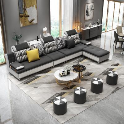 Living landscape Corner sofa L-shape Modern sofa Leather sofa Corner sofa Upholstery