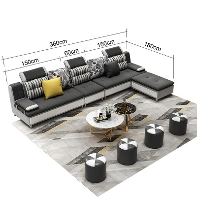 Living landscape Corner sofa L-shape Modern sofa Leather sofa Corner sofa Upholstery