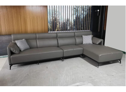 Corner sofa L-shape Living landscape Sofa Couch Upholstery Corner Suite Gray leather sofa
