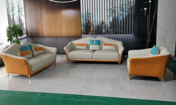 Black sofa set 3+2+1 set living landscape sofa couch suite leather sofa new