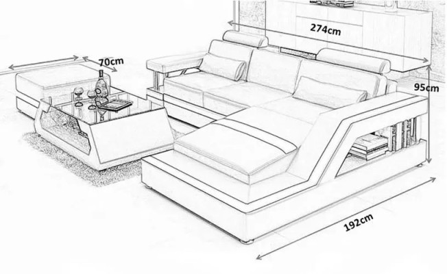 Living landscape Designer Sofa Corner sofa L-shape Modern Sofa Corner suite