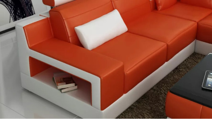Sofa Leather sofa Corner sofa Upholstery Corner suite Upholstery Couch Suite Living landscape