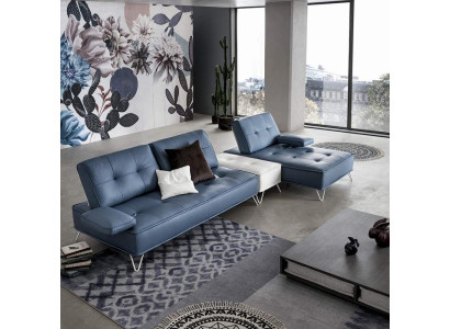 Living landscape Couch Upholstery Textile Fabric Leather Seat Suite Eck L-shape Corner sofa