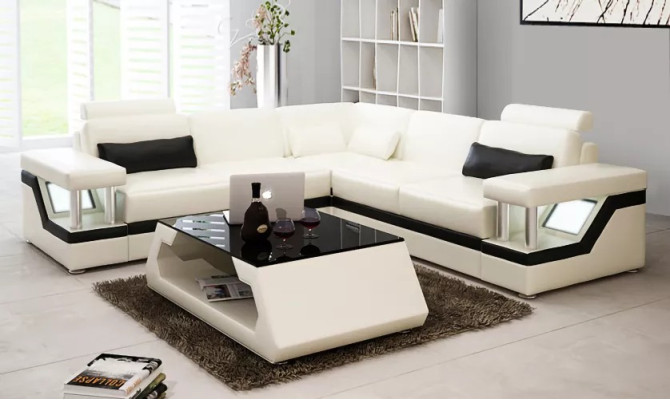 Living landscape Sofa Suite Corner suite Leather sofa Upholstery Upholstery Couch