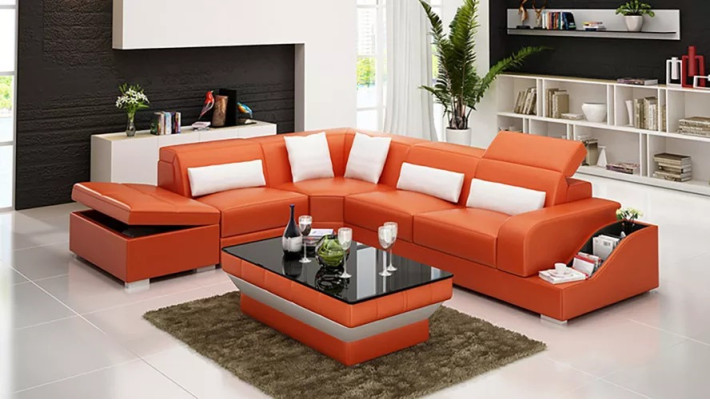 Suite Corner suite Sofa Leather sofa Corner sofa Upholstery Upholstery Couch Living landscape