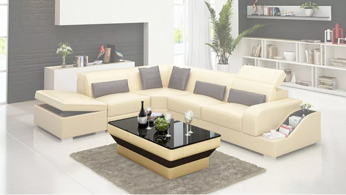 Suite Corner suite Sofa Leather sofa Corner sofa Upholstery Upholstery Couch Living landscape