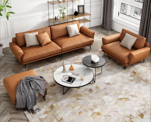 Upholstery Couches Fabric Luxurious Living room Sofa set 3+2+1 Set Suite Leather