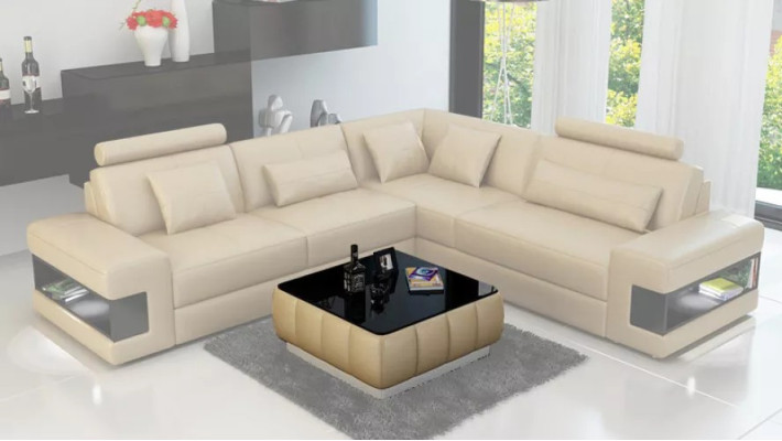 Design Corner sofa Deco Living room Furniture Modern Corner sofa Leather upholstered Couch