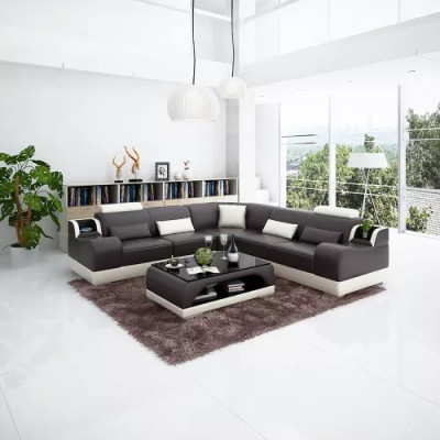 Corner sofa Modern Corner sofa Design Living room Furniture Leather upholstered couch