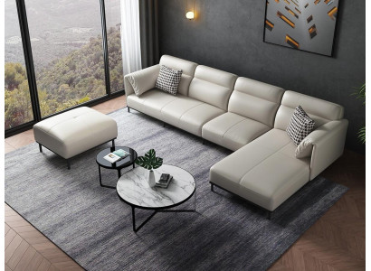 Corner Corner sofa L-shape Living landscape Sofa Upholstery Couch Suite Fabric Sofas Leather