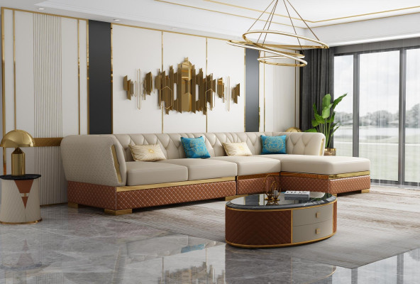 Sofa Suite Corner suite Leather sofa Corner sofa Upholstery Upholstery Couch Living landscape