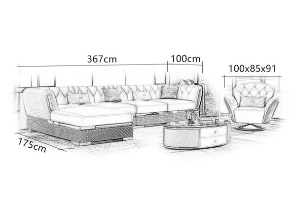 Sofa Suite Corner suite Leather sofa Corner sofa Upholstery Upholstery Couch Living landscape