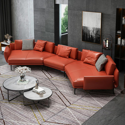 Noble corner sofa U-shape living landscape sofa couch upholstery corner suite leather sofa