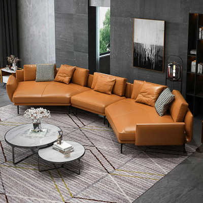 Noble corner sofa U-shape living landscape sofa couch upholstery corner suite leather sofa