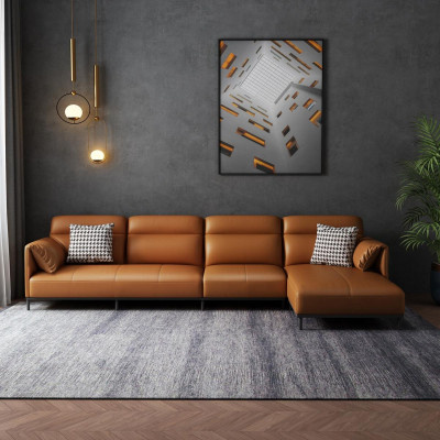 Living room Leather upholstery Design Corner sofa Corner sofa Couch Sofa L-shape