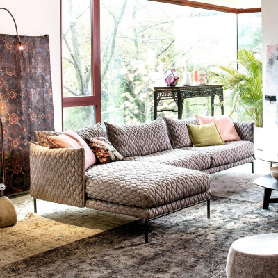 Corner sofa L-shape Couch Living landscape Suite Design Modern Sofa Fabric Textile new