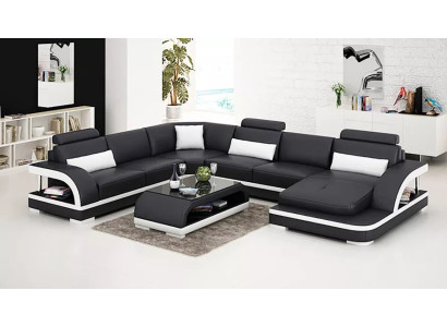 Design Corner sofa Living room Deco Furniture Modern Corner sofa Leather upholstered Couch