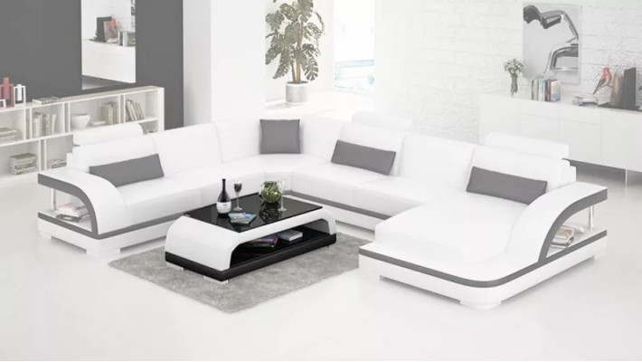 Design Corner sofa Living room Deco Furniture Modern Corner sofa Leather upholstered Couch