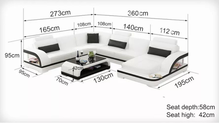 Design Corner sofa Living room Deco Furniture Modern Corner sofa Leather upholstered Couch