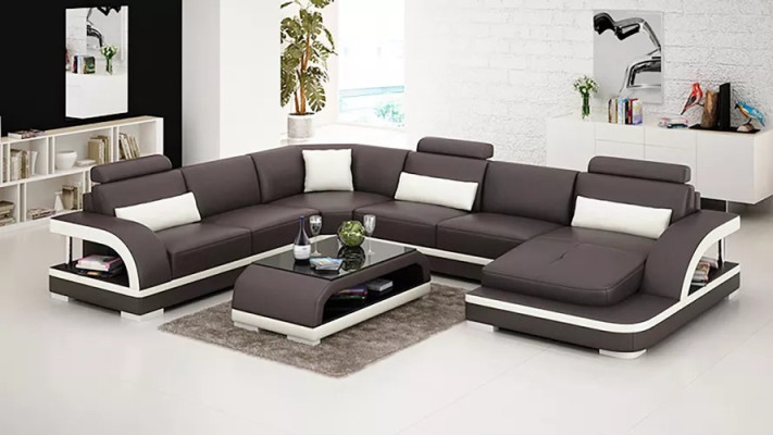 Design Corner sofa Living room Deco Furniture Modern Corner sofa Leather upholstered Couch