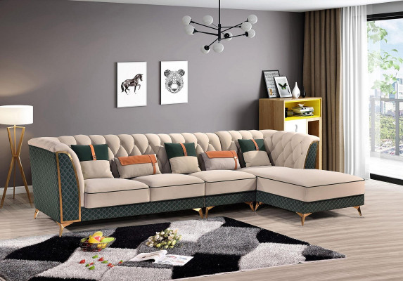 Corner sofa L-shape Modern sofa Leather sofa Corner suite Upholstery Living landscape