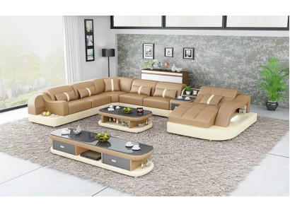 Leather xxl couch sofa Upholstery Living room landscape modern designer