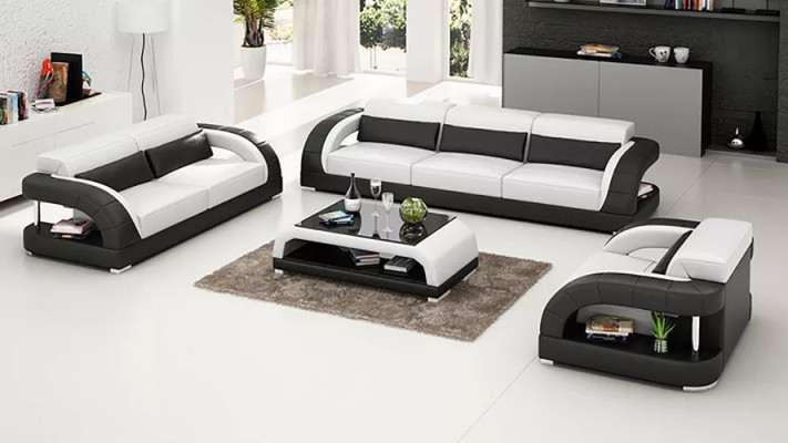 Leather sofa sofa set 3+2+1 seater + coffee table leather sofa modern sofa