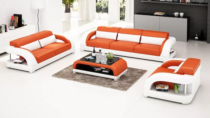 Leather sofa sofa set 3+2+1 seater + coffee table leather sofa modern sofa