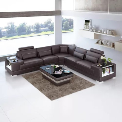 Design Living room Sofa Furniture Corner sofa Corner sofa Leather upholstered couch