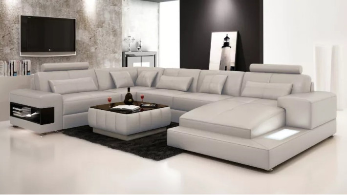 Corner sofa Upholstery Leather sofa Designer sofa Corner sofa U-shape Modern sofa