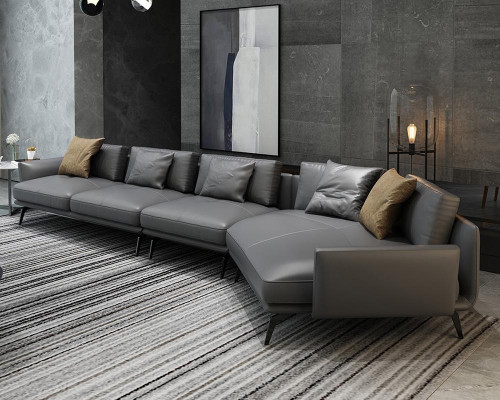 Leather upholstery design corner sofa couch sofa L-shape living landscape living room