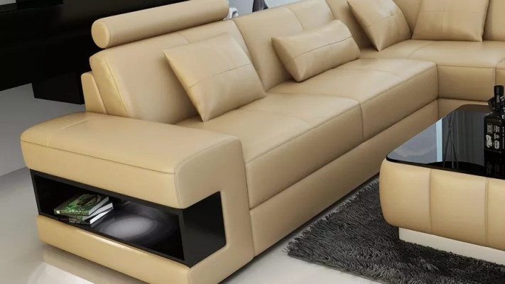 Corner sofa Corner sofa Design Living room Furniture Leather upholstery Couch Sofa
