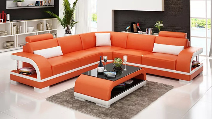 Living room Leather xxl couch sofa modern designer corner cushions Upholstery
