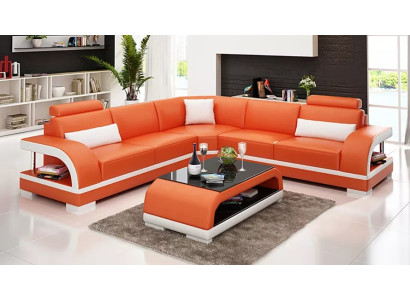 Living room Leather xxl couch sofa modern designer corner cushions Upholstery
