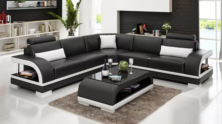 Living room Leather xxl couch sofa modern designer corner cushions Upholstery