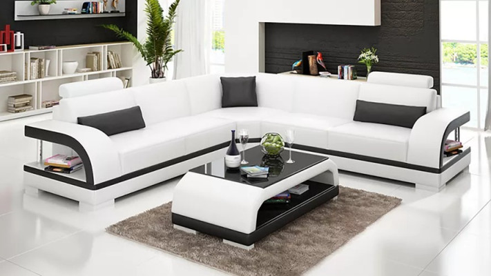Living room Leather xxl couch sofa modern designer corner cushions Upholstery
