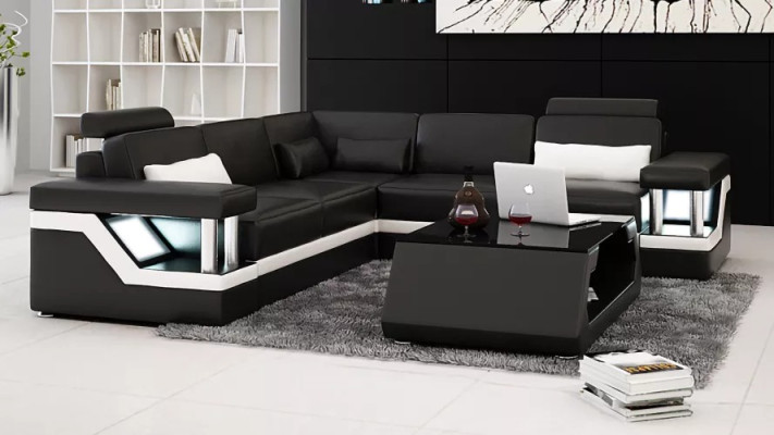 Corner sofa Design Corner sofa Living room Furniture Leather upholstery Couch Sofa