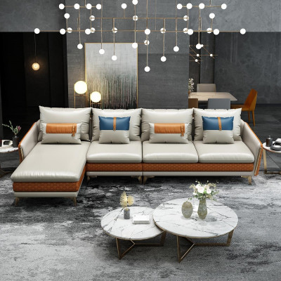 Corner sofa L-shape Modern sofa Leather sofa Decorative Corner sofa Upholstery Living landscape