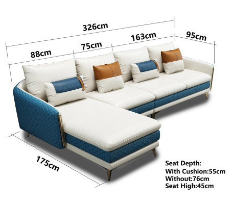 Corner sofa L-shape Modern sofa Leather sofa Decorative Corner sofa Upholstery Living landscape