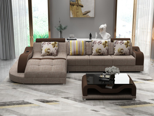 Corner sofa L-shape Sofa Couch Upholstery Living landscape Corner sofa Textile Sofas Fabric new