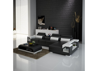 Couch Corner sofa Leather Living landscape Suite Design Modern Sofa L-shape with USB