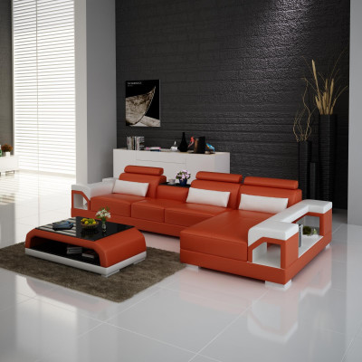 Couch Corner sofa Leather Living landscape Suite Design Modern Sofa L-shape with USB