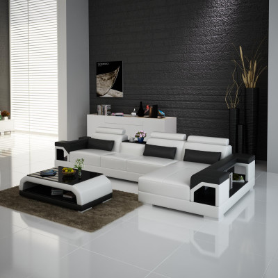 Couch Corner sofa Leather Living landscape Suite Design Modern Sofa L-shape with USB