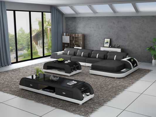 Living landscape Corner sofa L-shape Sofa Couch Design Couch Leather Modern Upholstery new