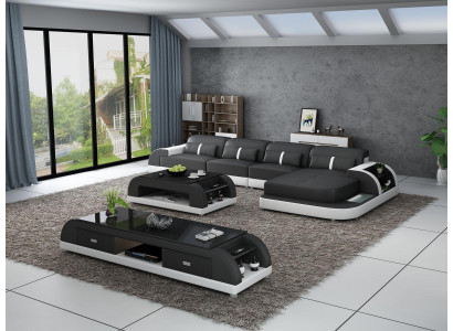 Living landscape Corner sofa L-shape Sofa Couch Design Couch Leather Modern Upholstery new