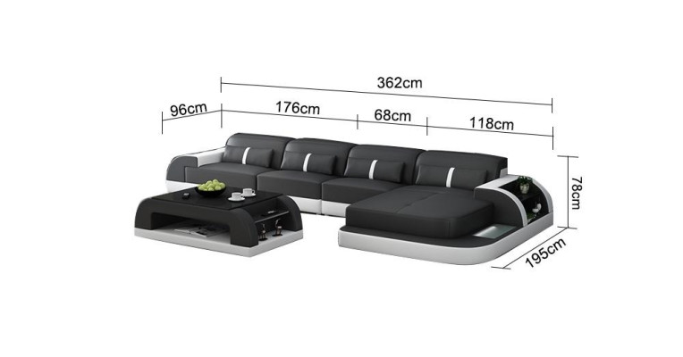 Living landscape Corner sofa L-shape Sofa Couch Design Couch Leather Modern Upholstery new