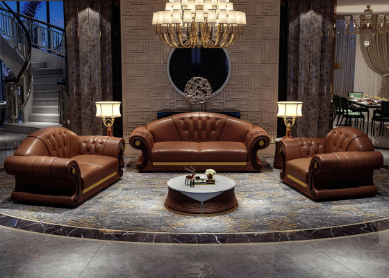 Chesterfield sofa set complete set sofa 6 pieces seat cushions side table table